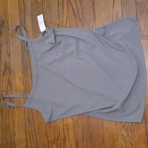 Gray ribbed cami